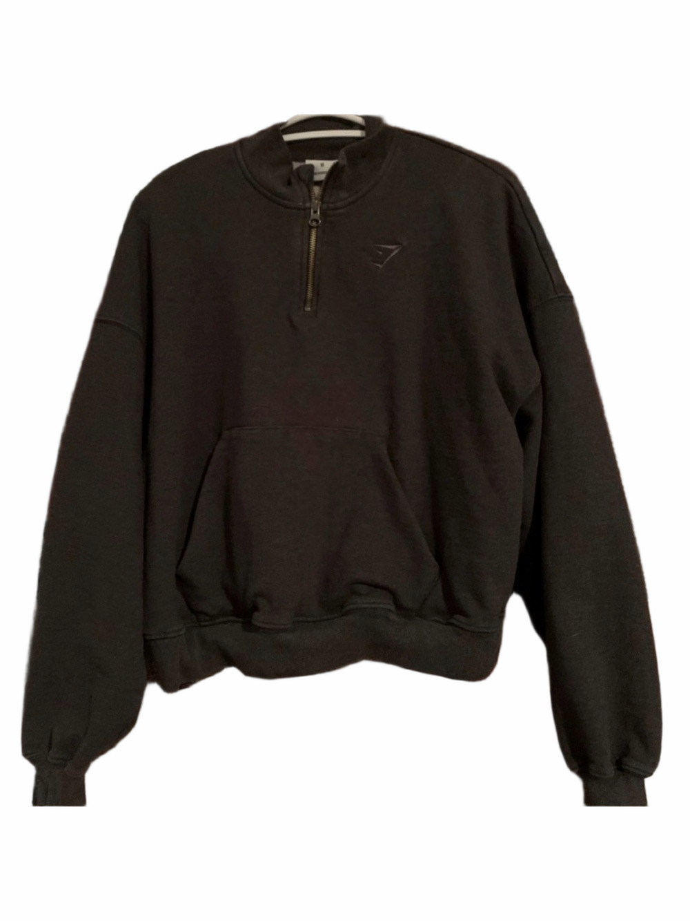 Gymshark Charcoal Gray Quarter-Zip Sweatshirt Woman Lady Medium Activewear Cozy